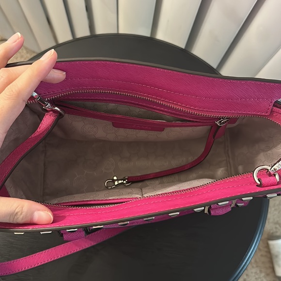Michael Kors Pink Medium Selma Stud Satchel Handbag/Crossbody - Picture 3 of 6